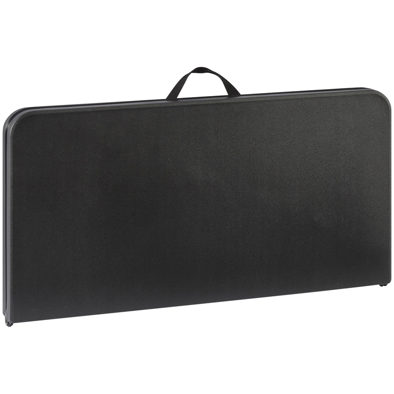 34" Square Resin Fold-In-Half Table, Rich Black2