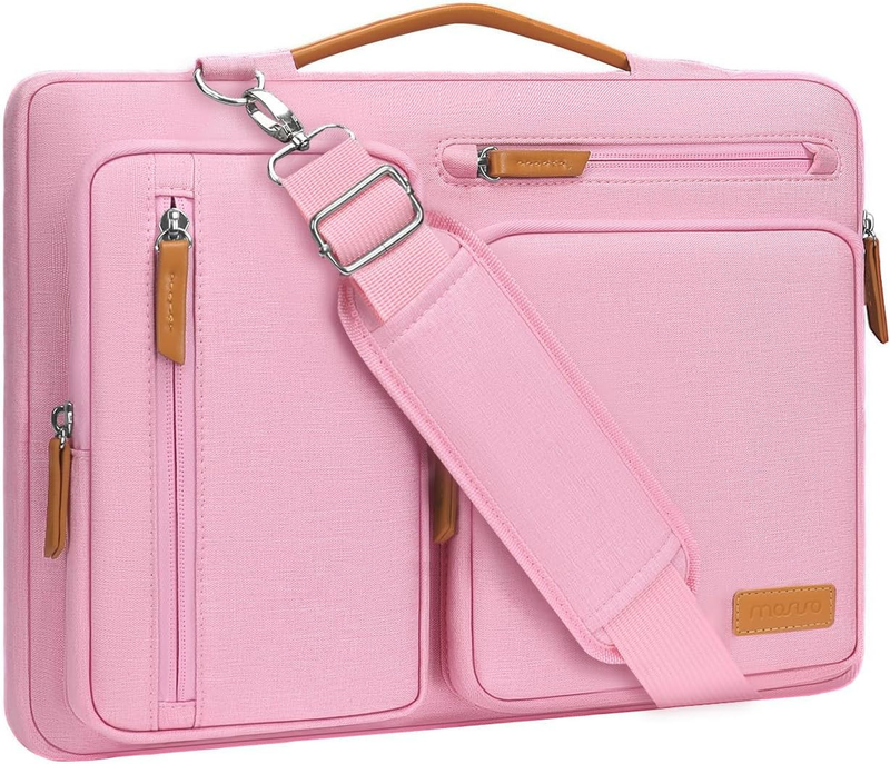 15.6 Inch Laptop Shoulder Bag 360 Protective Messenger 4 Zipper Pockets10