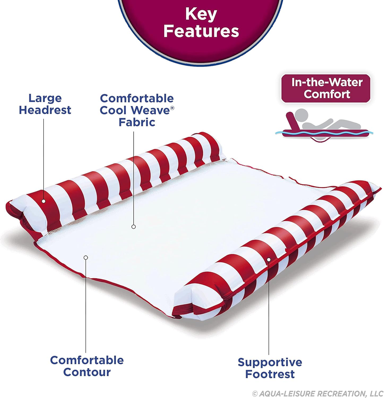 Aqua Catalina XL 2-in-1 Pool Hammock Float Inflatable Lounger 1-2 Person Adults3