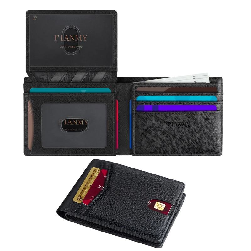 Wallet for Men, Slim Leather Rfid Blocking Mens Wallet with 2 ID Windows, Bifold10