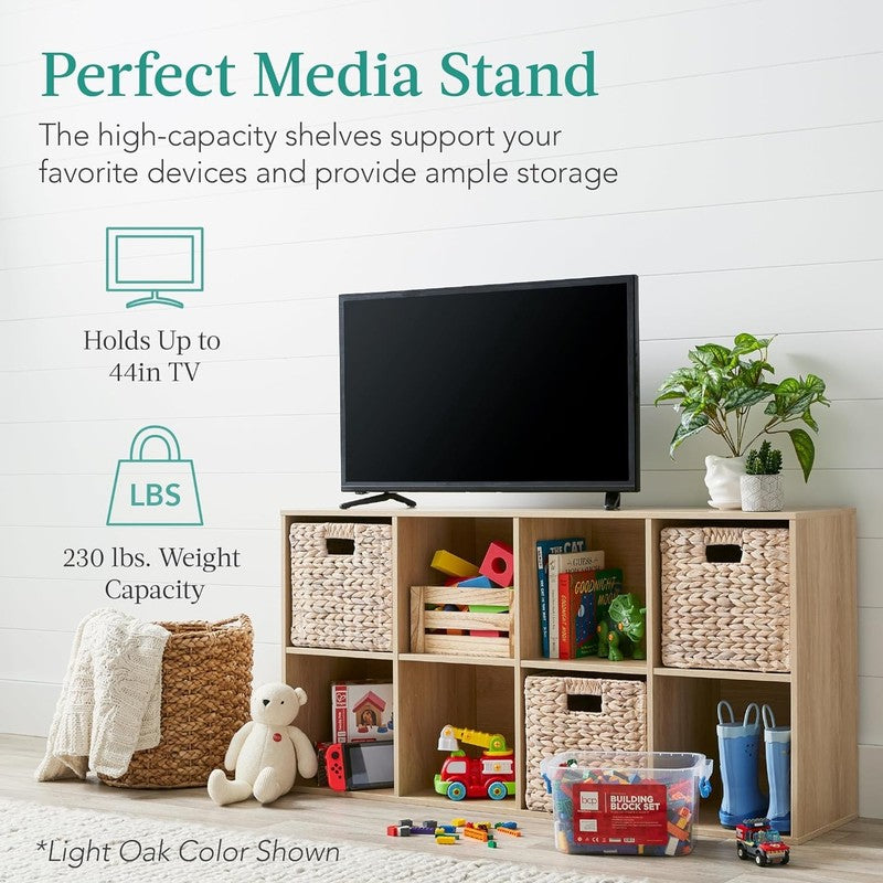 8 Cube Storage Organizer, Shelf, Bookcase, Display Shelf, Removable Back Panels5