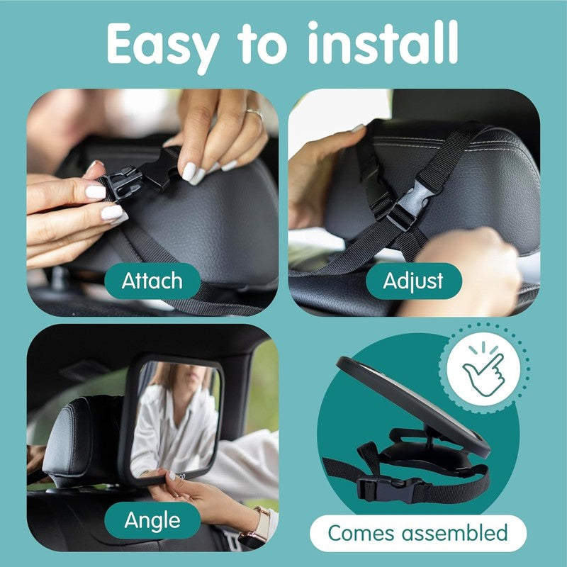 Baby Car Mirror – Rear Facing Shatterproof Convex Mirror with 360° Rotation7