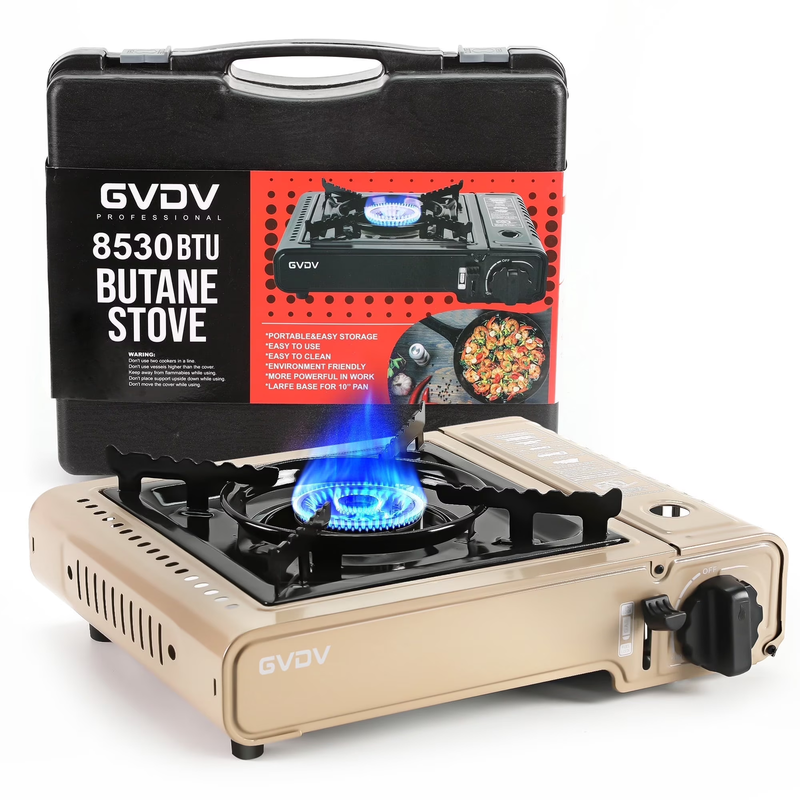 Portable Camping Stove, 1 Burner Butane Gas Stove with Updated Carrying Case0