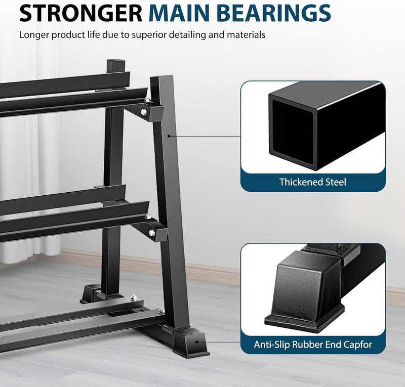 Dumbbell Rack with Weights Stand Home Gym Dumbbells Kettlebells 1100Lb2