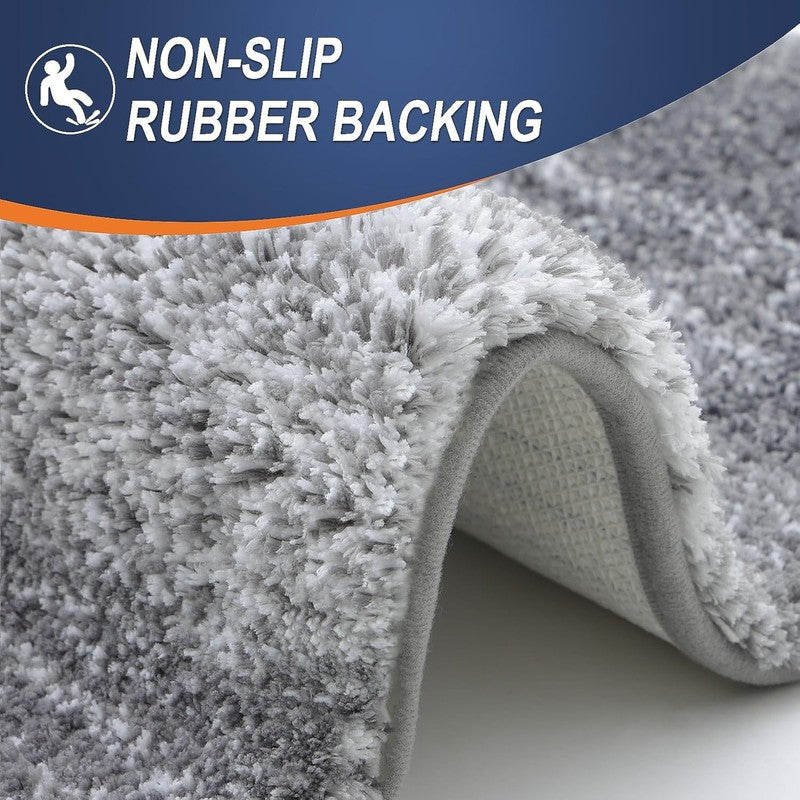 Soft Microfiber Bath Rug 30x20 - Absorbent, Quick Dry, Rubber Backing, Grey4