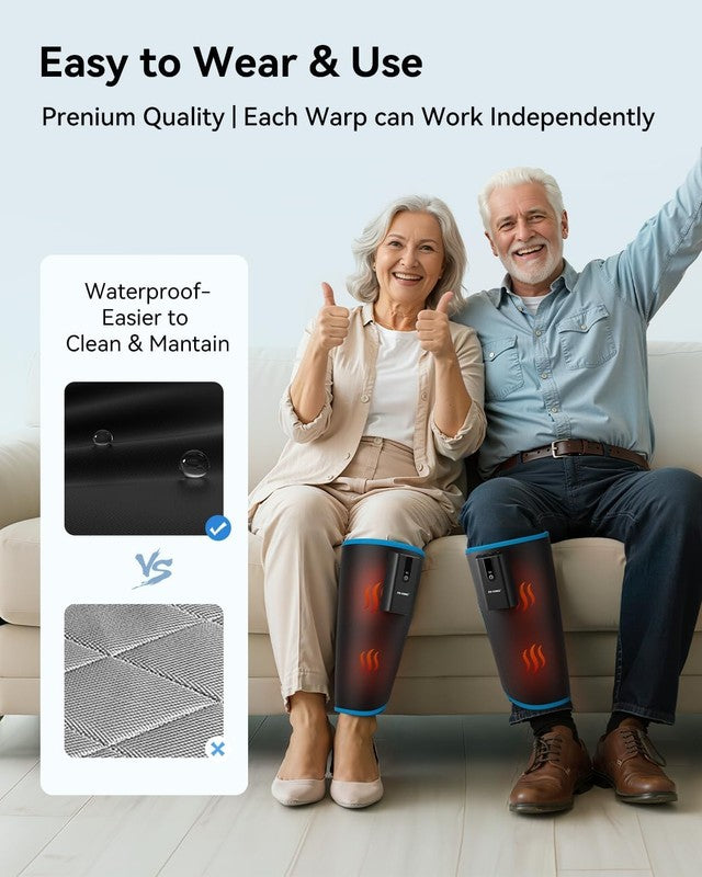 Cordless Calf Massager w/ Heat Compression Rechargeable Pain Relief RLS Edema5