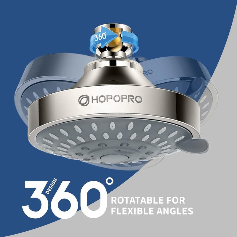 5 Mode High Pressure Shower Head 4" Fixed High Flow Brushed Nickel Recommended3