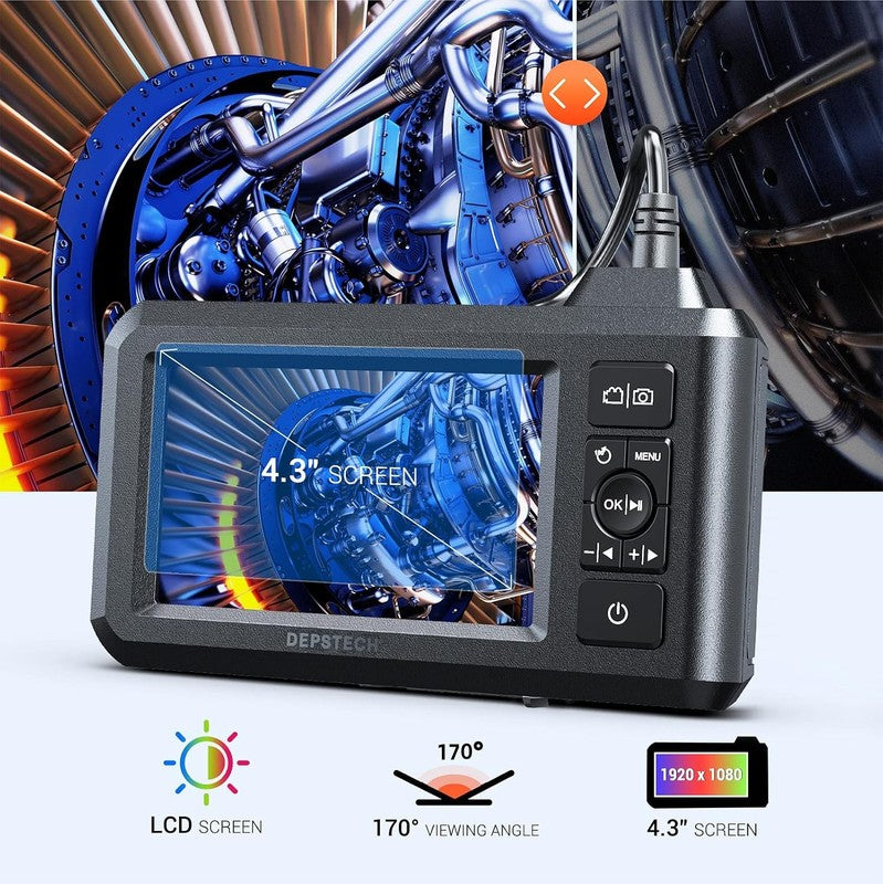 Dual Lens Industrial Endoscope, 1080P Digital Borescope Inspection Camera, 7.9Mm4
