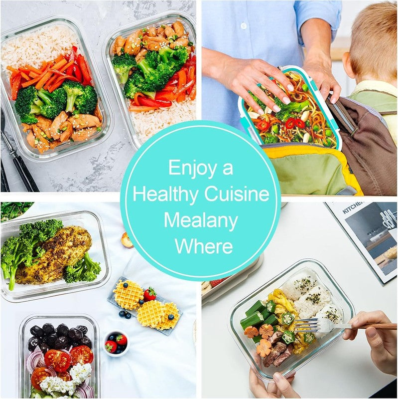 10 Pack 22oz Glass Meal Prep Containers Airtight Lids Green5