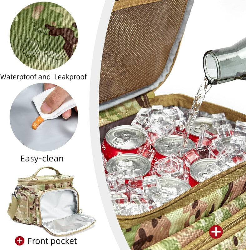 Tactical Lunch Bag MOLLE Insulated Leakproof Large Lunchbox Camouflage Green4