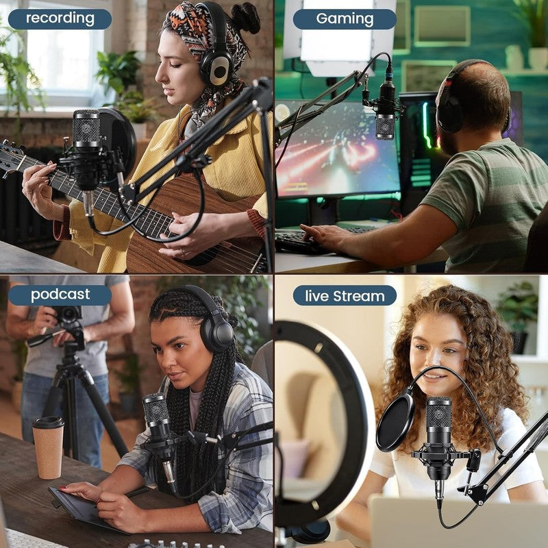 Podcast Bundle for 2 BM 800 Mic Audio Interface DJ Mixer Live Streaming Kit5