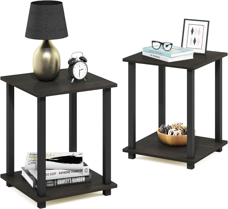 SIMPLISTIC Side Table Set of 2, 2-Tier End Table, Nightstand, Night Stand, Bedsi10