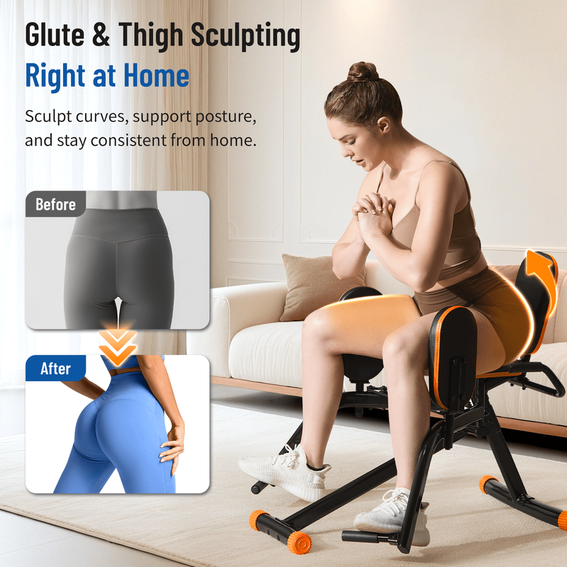 Home Gym Hip Abductor Machine Glute Leg Trainer 6-Level Resistance 440lb Max7