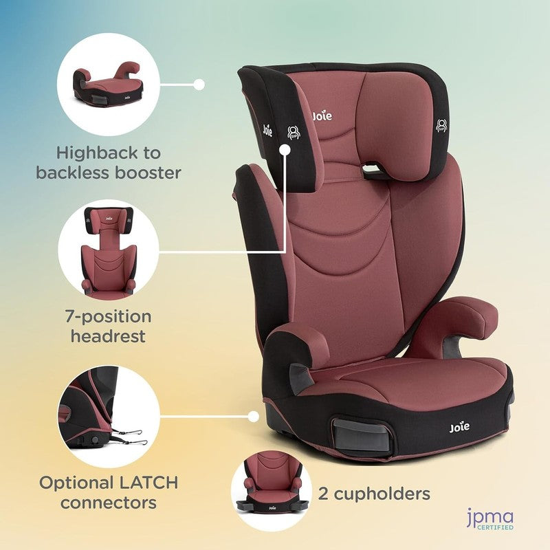 Basil 2 in 1 Highback & Backless Booster Car Seat for Kids 4–12 Years, Crimson1