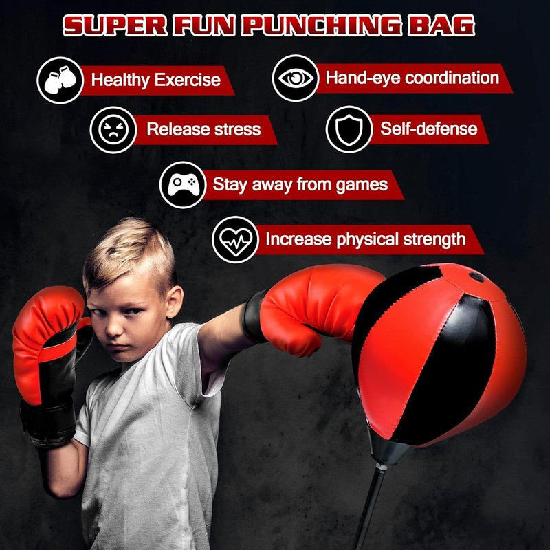 Punching Bag for Ages 3 4 5 6 7 8+ Years Old Kids, Boxing Bag Set Toy with Boxin1