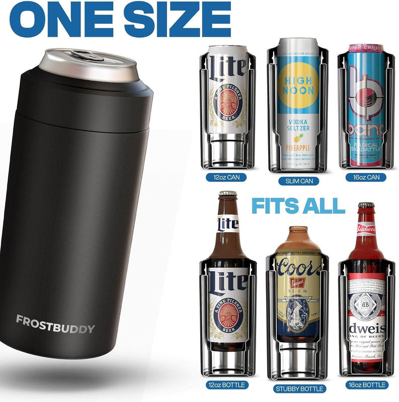 Universal Buddy Can Cooler Stainless Steel Fits 12oz 16oz Aurora1