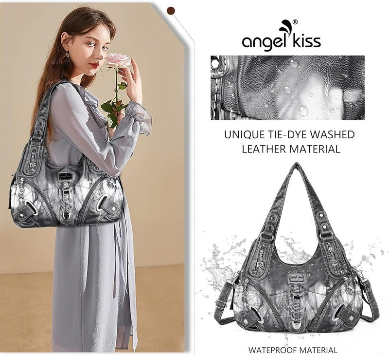 Angelkiss Women’s Large Hobo Satchel Shoulder Handbag Purse2