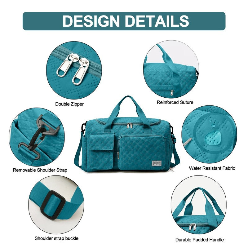 Travel Duffle Bag for Women Men, Weekender Overnight Bags Carry on Gym Bag with4