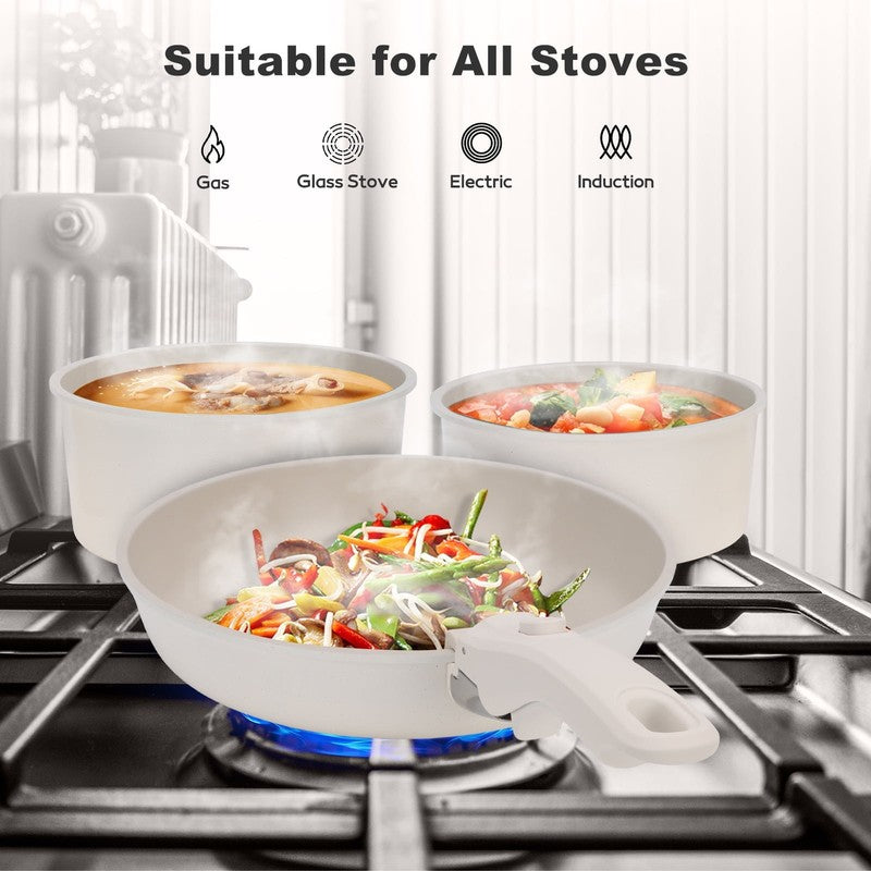 20 Piece Ceramic Pots and Pans Set Non Stick, Cookware Set with Detachable Handl2