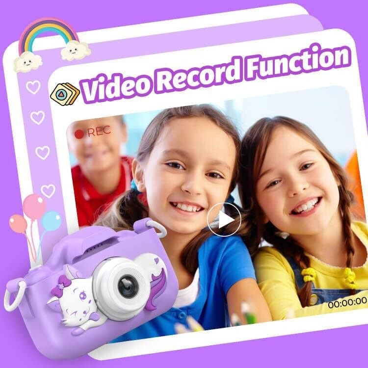 Kids Selfie Digital Camera Toy w/ Protective Cover 32GB SD Card Ages 3 94
