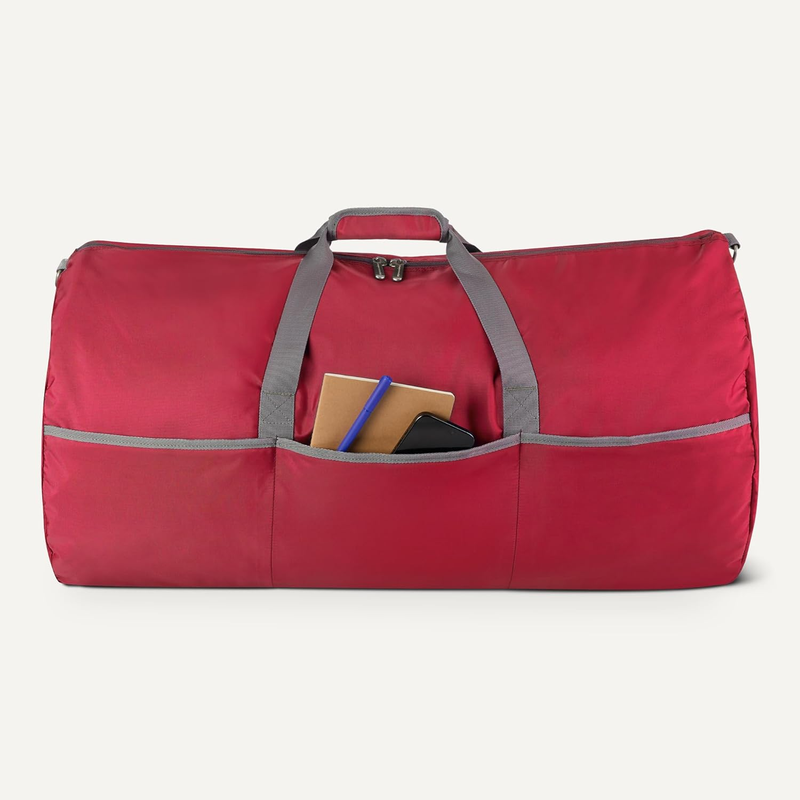 Large 150L Foldable Duffel Bag Nylon Travel Storage Zipper Red Bag2