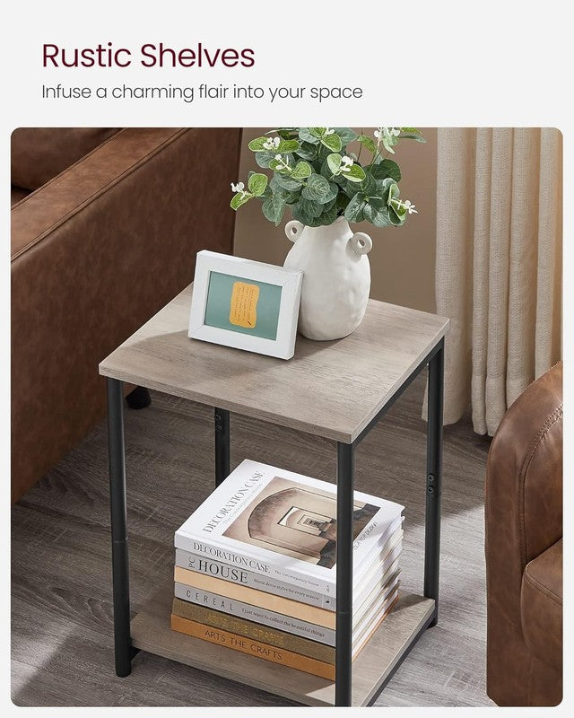 Set of 2 Side Tables Small End Tables Nightstand Living Room Bedroom Greige7