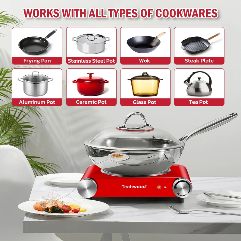 1200W Infrared Ceramic Single Hot Plate(Red)2