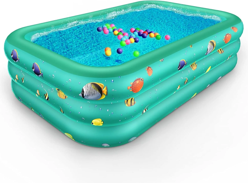 Inflatable Pool, 6.9 X 5 X 1.8 Ft Family Swimming Pools for Kids, Toddlers, Infa10