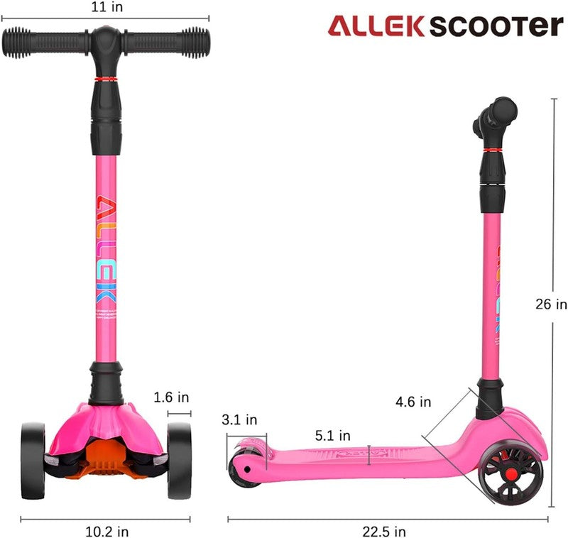 Kick Scooter B02 Lean 'N Glide Wide PU Light Up Wheels 4 Heights Rose Pink5