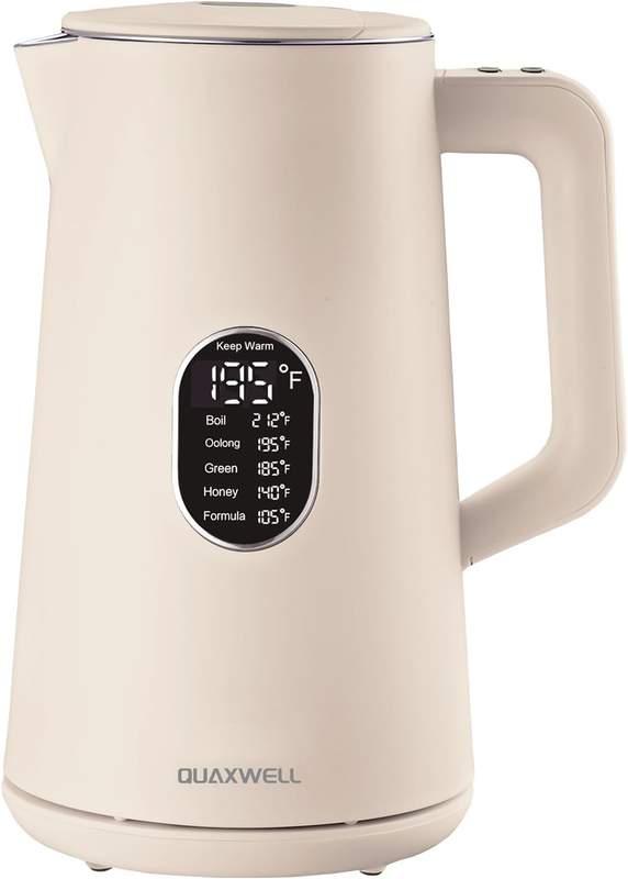 Electric Kettle 1.5L Stainless Steel Double Wall 5 Temp LED Keep Warm White10
