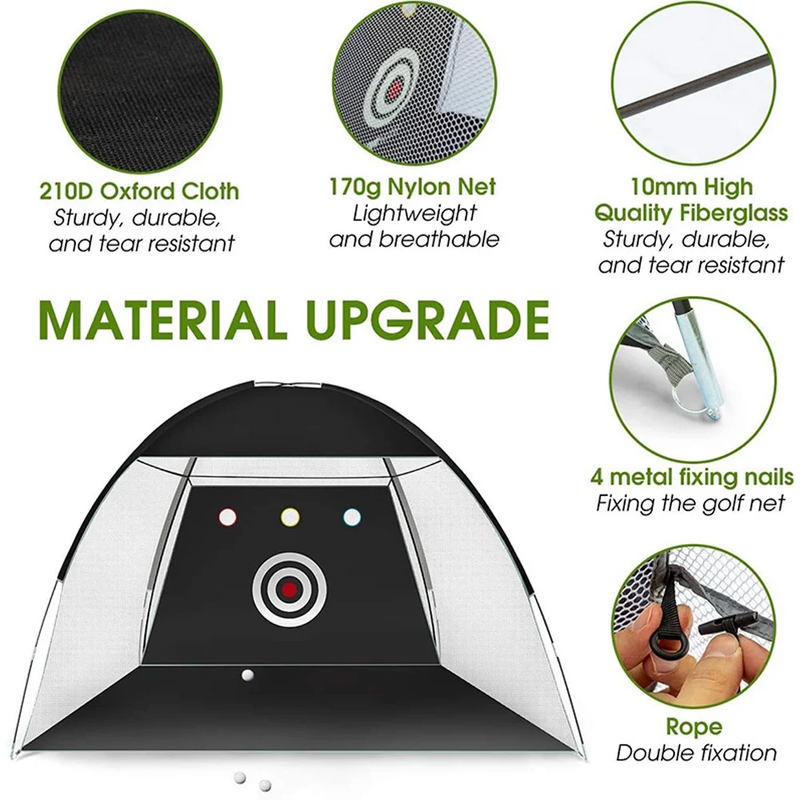 Golf Net, 9.8X7.8Ft Golf Practice Net with Golf Mat, All in 1 Home Golf Hitting 4