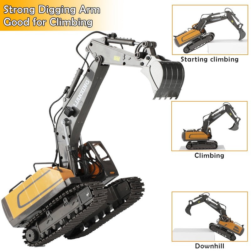 Remote Control Excavator Toys, 680° Rotation Hydraulic Car Toys with Metal Shove1