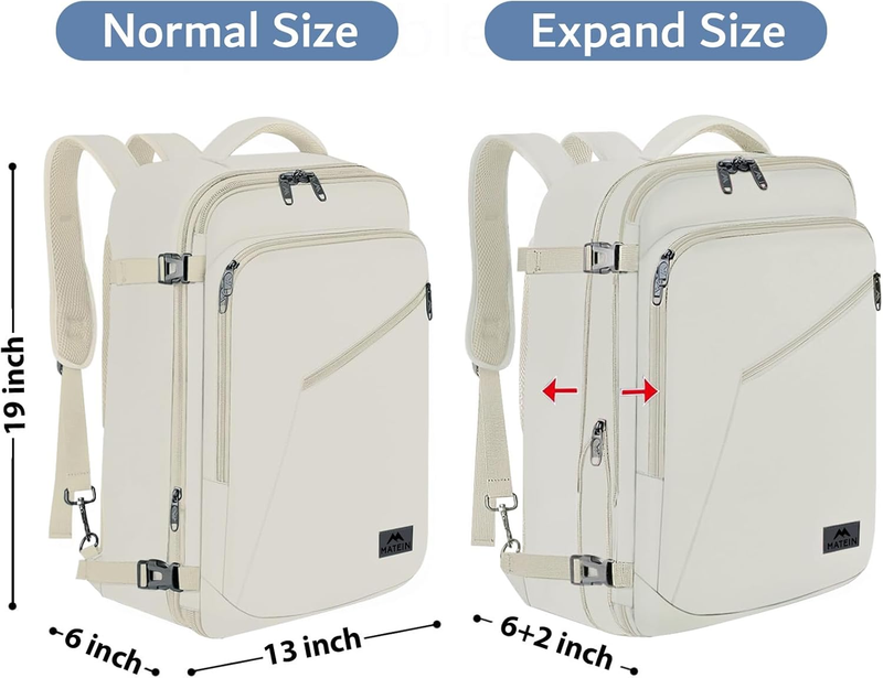 Women Travel Backpack Large Carry On Waterproof Anti Theft Bag Beige4