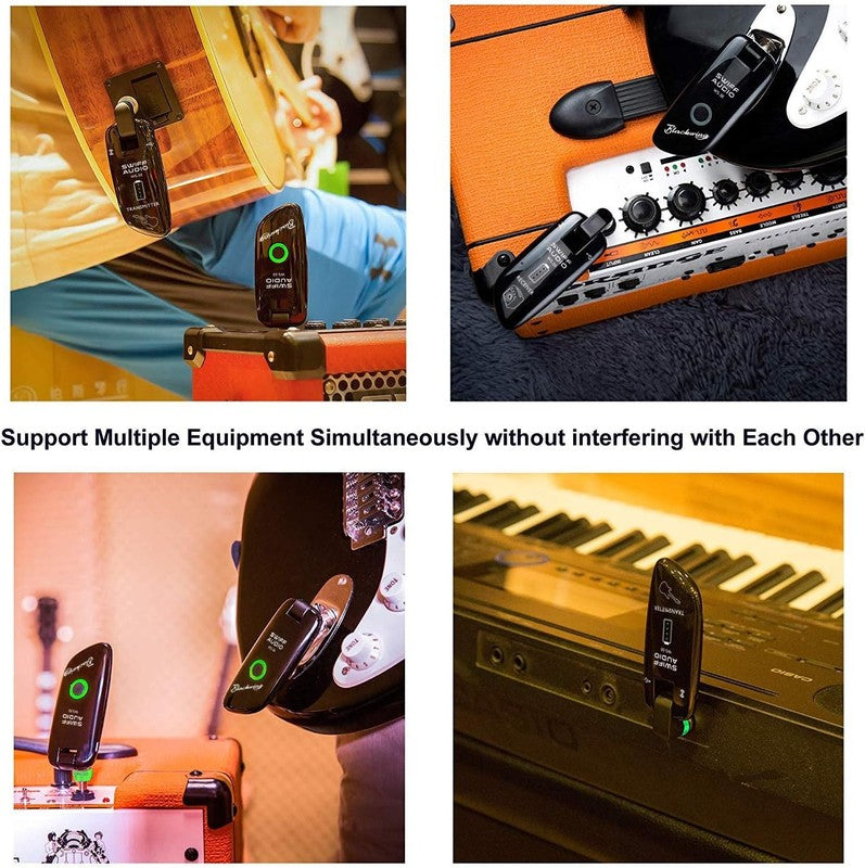Wireless Guitar System Rechargeable Transmitter Receiver Multi Channel Long Life5