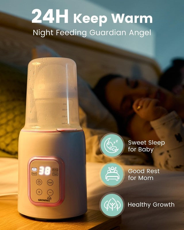8-in-1 Fast Baby Bottle Warmer w/ Timer, Defrost, Sterilize, Food Heater Pink3
