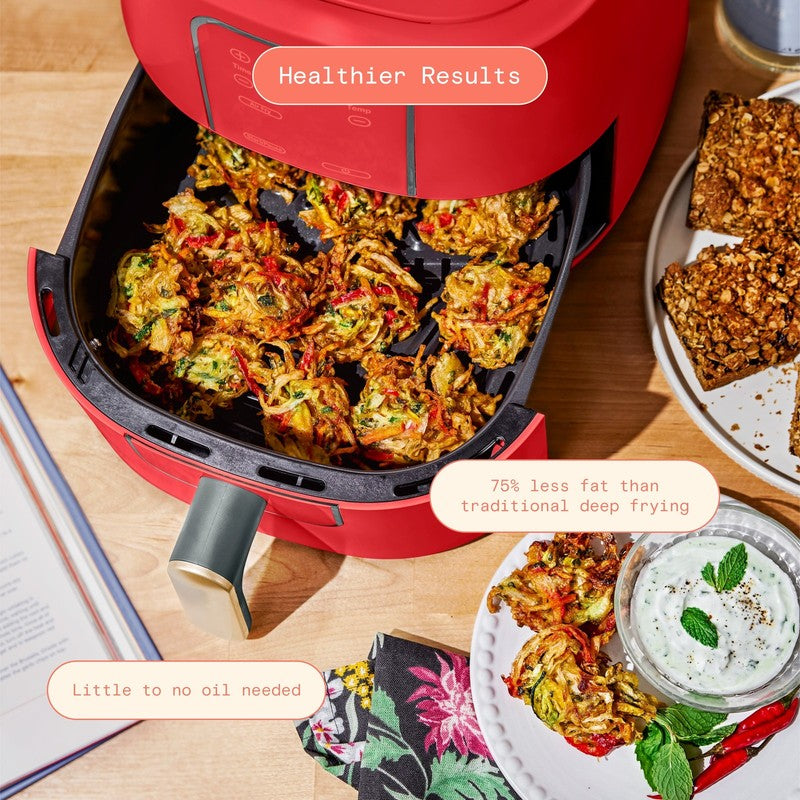 6 Qt Air Fryer w/ Turbocrisp Technology Evergood Ceramic Nonstick Tomato Red7
