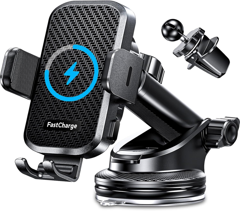 15W Wireless Car Charger Mount, Auto Clamping Fast Charging Phone Holder for Car9