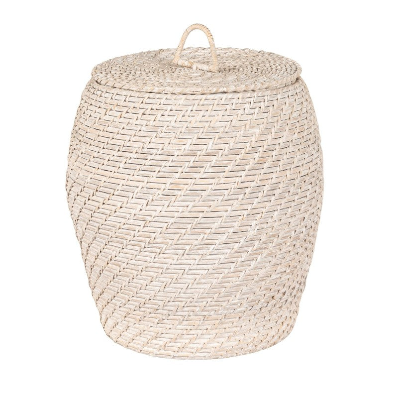 Set of 2 Hand-Woven Rattan Wicker Storage Baskets with Lids6
