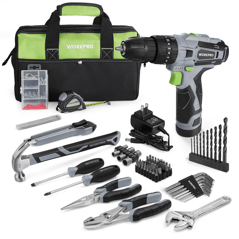 12V Cordless Drill Power Tool Set 177-Pc Combo Kit Storage Bag 2000mAh Battery6