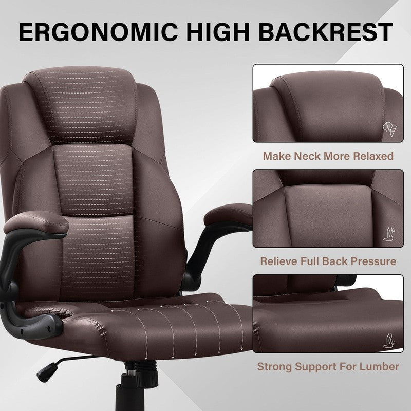 Leather Office Chair, Big and Tall Office Chair 400LBS Wide Seat Ergonomic Compu2