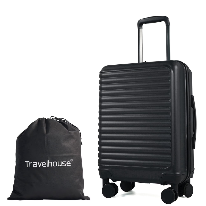 20" Underseat Hard Sided Carry On Luggage, Spinner Wheels, Abs,Black7