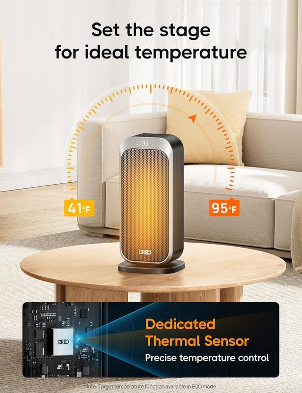 1500W Quiet Space Heater Portable w/ Remote 70° Oscillation PTC Ceramic6