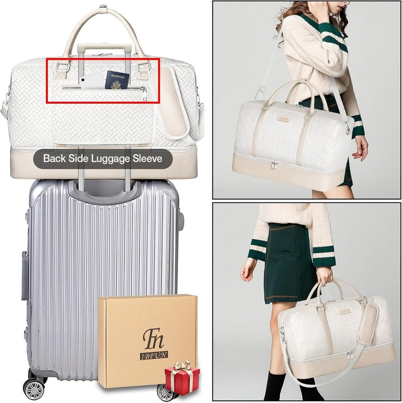 21in Weekender Duffle Bag Women 3Pc Set Carry On Travel Shoe Compartment2
