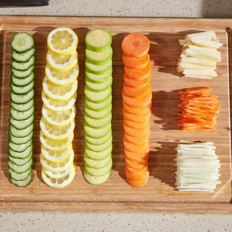Safe Mandoline Slicer 5 in 1 Vegetable Cutter, Strips Julienne Dicer Adjustable 3