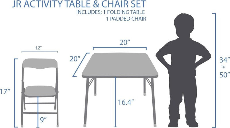 Toddler Table & Chair Set 24–48M 1 Table 1 Chair 70lb Weight Limit5