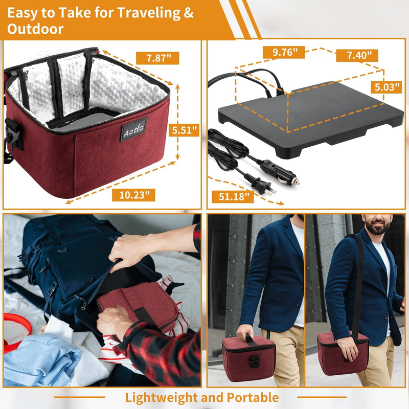 Portable Electric Lunch Box Food Warmer 12V/24V/110V Car Oven Red  You’re now ch3