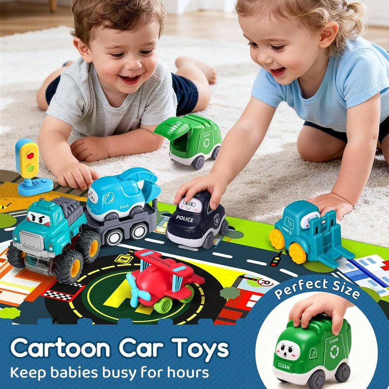 Big Cartoon Truck Car Toys for 1 Year Old Boy with Playmat/Storage Bag|Baby and4