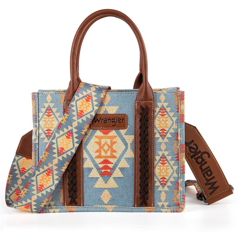 Wrangler Aztec Tote Bag for Women Boho Shoulder Purses and Handbags, Brown3