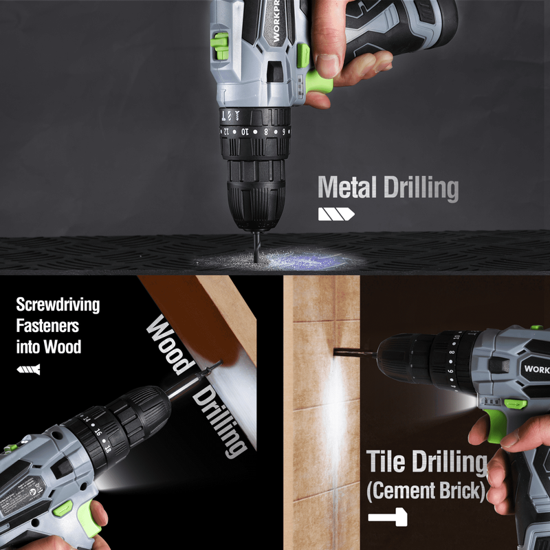 12V Cordless Drill Power Tool Set 177-Pc Combo Kit Storage Bag 2000mAh Battery5