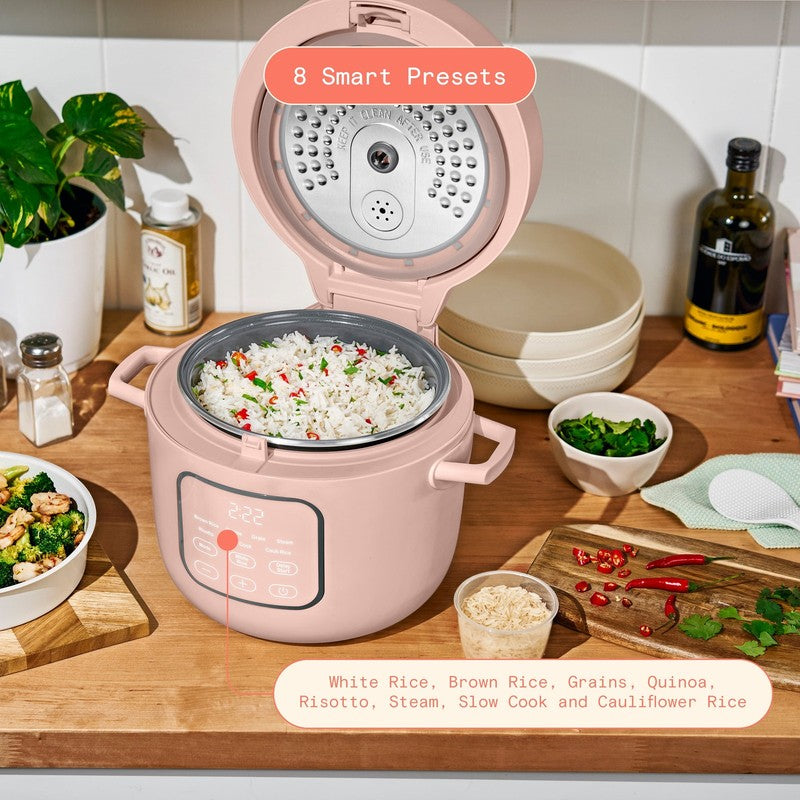 Drew Barrymore 14-Cup Rice & Grain Cooker Ceramic Nonstick Rose1